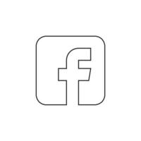 Facebook logo line icon vector
