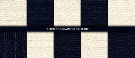 Simple gold lines polygonal shape collection vector