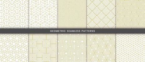 Geometric gold lines on white background vector