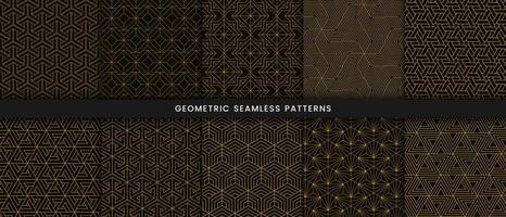 Golden lines geometric pattern luxury background vector