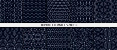 Polygonal lines pattern on dark navy background vector