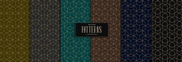 Geometric gold lines pattern collection vector