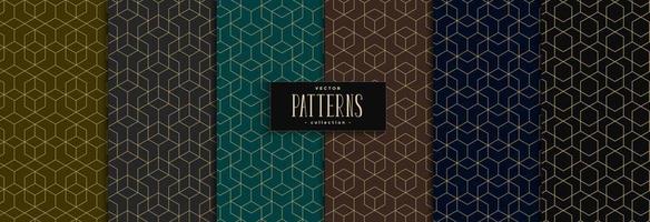 Geometric gold lines pattern collection vector