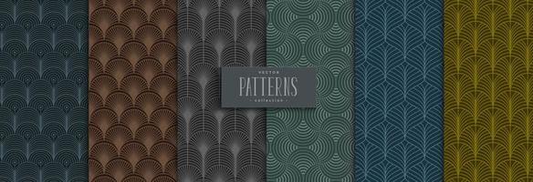 Circle design traditional background wave lines vector