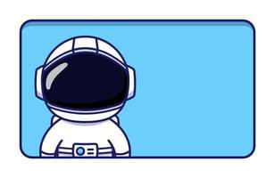 Blank greeting card with cute astronaut vector