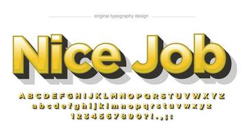 yellow 3d sans serif isolated letters vector