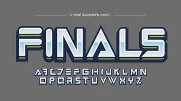 chrome blue modern sports gaming typography vector