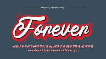 white and red handwritten 3d text effect vector