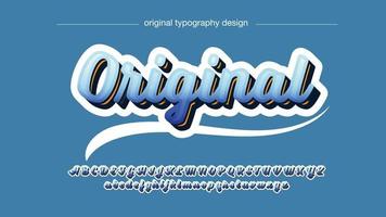 Blue 3d cursive isolated letters vector