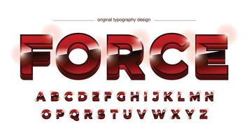 red metallic 3d uppercase sports typography vector