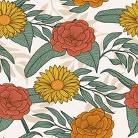 Floral seamless pattern with leaves. tropical background vector