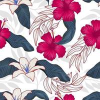 Floral seamless pattern with leaves. tropical background vector