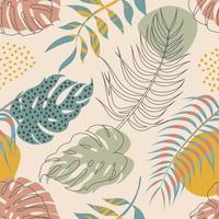 Floral seamless pattern with leaves. tropical background vector