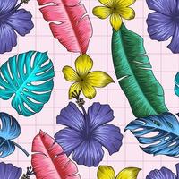 Floral seamless pattern with leaves. tropical background vector