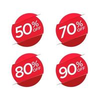 Set of discount offer price label, sale promo marketing vector