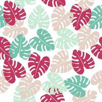 Tropical leaves, jungle leaves seamless floral pattern background vector