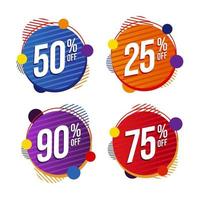 Set of Discount offer price label, sale promo marketing vector