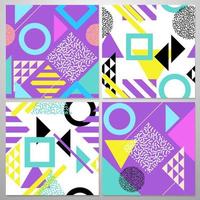 Seamless abstract geometric pattern in retro memphis style vector