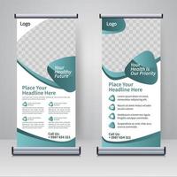 Medical rollup or X banner design template vector