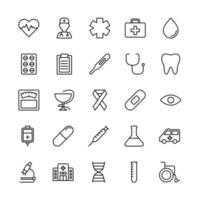 Set of medical outline icon style vector