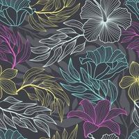 Tropical leaves, jungle leaves seamless floral pattern background vector