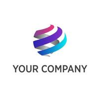 Abstract vector logo in sphere shape. Logo for Business, Global Technology.