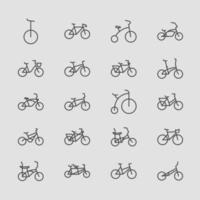 colección de conjunto de iconos de contorno de bicicleta vector