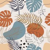 Abstract Floral seamless pattern with leaves. tropical background vector