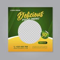 Restaurant food social media banner post design template vector