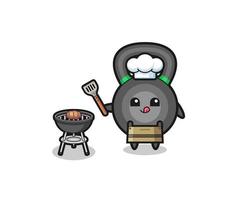 kettlebell barbeque chef with a grill vector