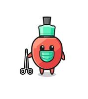 surgeon table tennis racket mascot character vector