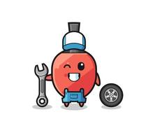 the table tennis racket character as a mechanic mascot vector