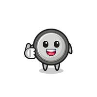 button cell mascot doing thumbs up gesture vector