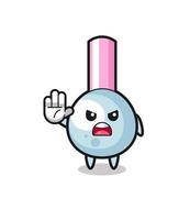 cotton bud character doing stop gesture vector