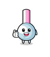 cotton bud mascot doing thumbs up gesture vector