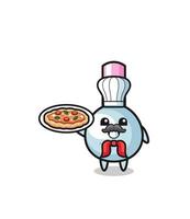 Personaje de bastoncillo de algodón como mascota del chef italiano vector