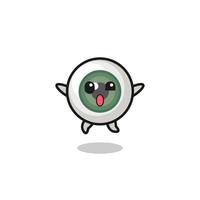 eyeball character is jumping gesture vector