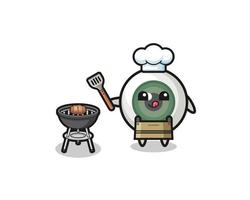 eyeball barbeque chef with a grill vector