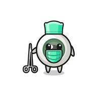 surgeon eyeball mascot character vector