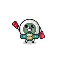 eyeball boxer mascot character vector