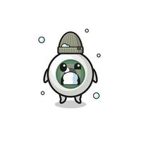 cute cartoon eyeball with shivering expression vector
