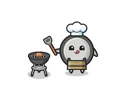 button cell barbeque chef with a grill vector