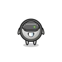 cute button cell using VR headset vector