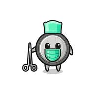 surgeon button cell mascot character vector