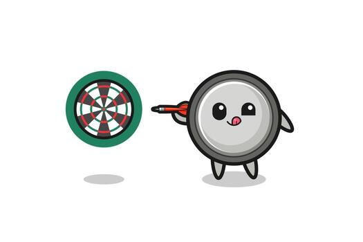 lindo botón de celda está jugando dardo vector