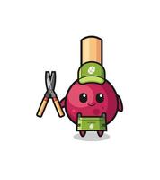 cute matches as gardener mascot vector