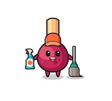 cute matches character as cleaning services mascot vector