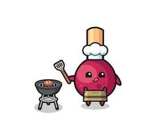 matches barbeque chef with a grill vector