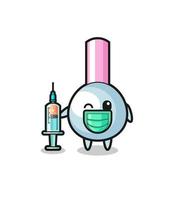 cotton bud mascot as vaccinator vector