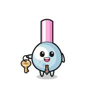 cute cotton bud as a real estate agent mascot vector